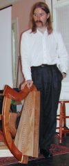 Simon Chadwick with HHSI Student Trinity harp